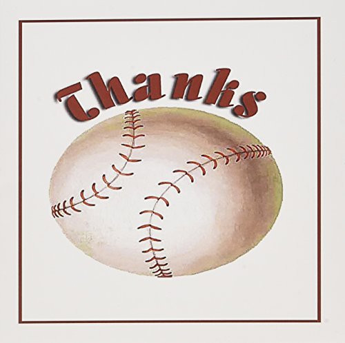 3dRose Thanks, Baseball - Greeting Cards, 6 x 6 inches, set of 6 (gc_13014_1)