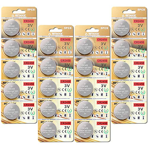 20 Pack RETAOCE CR2450 Battery 3V Lithium Battery Coin Button Cell