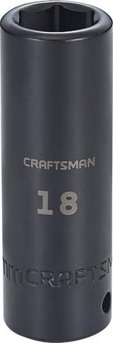 CRAFTSMAN Deep Impact Socket, Metric, 1/2-Inch Drive, 18mm (CMMT16079)