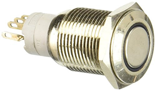 Uxcell DC 24V Dome Top 5 Pins Led Momentary Push Button Switch, 16mm
