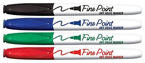 Board Dudes SRX Fine Point Dry Erase Markers, 4-Count (CXY33)