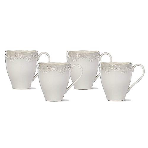 Lenox 885629 Chelse Muse Floral Grey Mugs, Set of 4