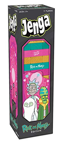Jenga: Rick and Morty | Classic Jenga Game of Wooden Blocks | Featuring Artwork, Characters, and More from Rick and Morty Show | Cartoon Network Rick & Morty