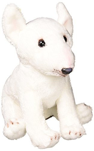 DEMDACO White Bull Terrier Children's Plush Beanbag Stuffed Animal Toy