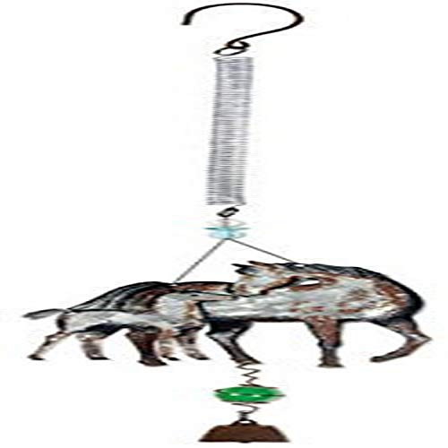 Sunset Vista Designs Galvanized Metal Horse and Foal Bouncy Hanging Decoration