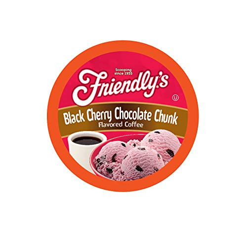 Friendly's Cherry Chocolate Flavored Coffee Pods for Keurig K Cup Brewers, Black Cherry Chocolate Chunk, 40 Count