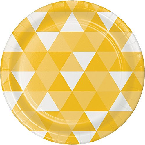 Creative Converting 319967 96 Count Dessert/Small Paper Plates, Fractal School Bus Yellow Creative Converting 319967 96 Count Dessert/Small Paper Plates, Fractal School Bus Yellow