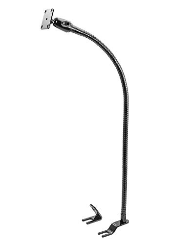 ARKON GN092-L28-AMPS Car or Truck Seat Rail Mounting Pedestal with Gooseneck and 4 Hole AMPS Head, Black