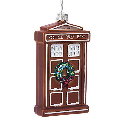 Kurt Adler Glass Ornament with S-Hook and Gift Box, Doctor Who Collection (Gingerbread Tardis) Kurt Adler Glass Ornament with S-Hook and Gift Box, Doctor Who Collection (Gingerbread Tardis)