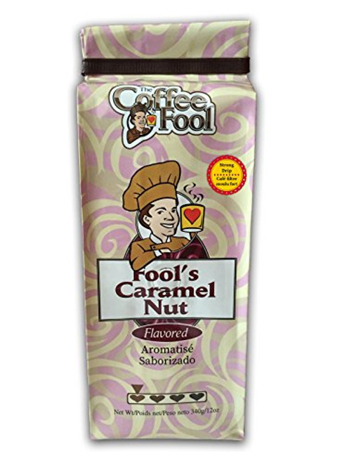 The Coffee Fool Drip Grind Coffee, Fool's Caramel Nut Strong, 12 Ounce The Coffee Fool Drip Grind Coffee, Fool's Caramel Nut Strong, 12 Ounce