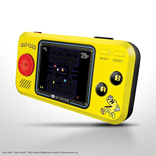 My Arcade Pocket Player Handheld Game Console: 3 Built In Games, Pac-Man, Pac-Panic, Pac-Mania, Collectible, Full Color Display, Speaker, Volume Controls, Headphone Jack, Battery or Micro USB Powered