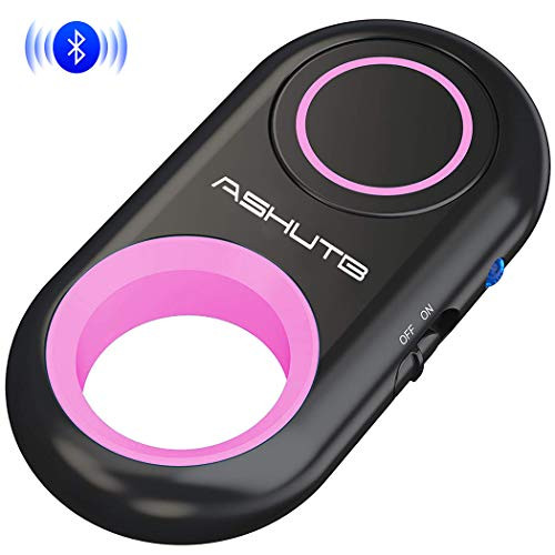 [Upgraded] Bluetooth Remote Shutter for iPhone & Android Camera Control Selfie Button for iPad iPod Tablet, HD Selfie Clicker for Photos & Videos (Pink)