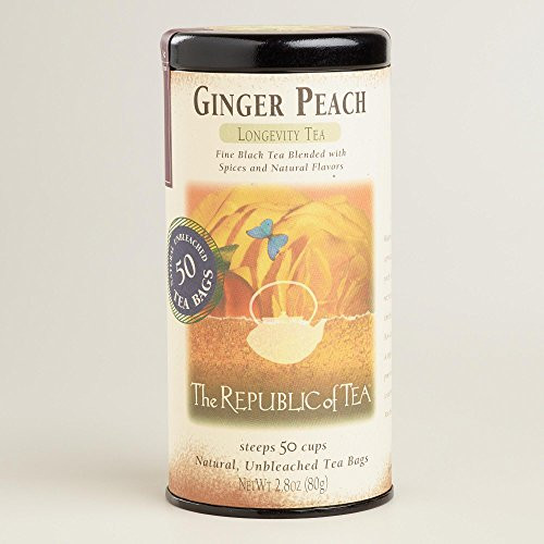 The Republic of Tea Ginger Peach Black Tea, 50-Count (2.8 oz)