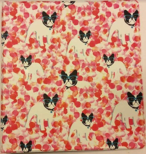 Staples Standard 1-Inch D 3-Ring Side-Mounted Binder, French Bulldog Theme on Red/Pink Print Staples Standard 1-Inch D 3-Ring Side-Mounted Binder, French Bulldog Theme on Red/Pink Print