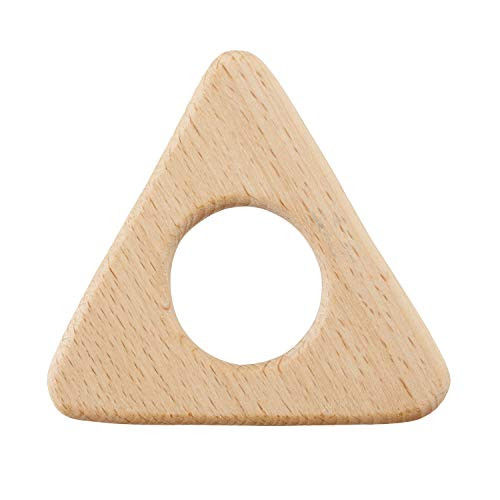 Stephan Baby Stephan Baby Heirloomed Collection Natural Beechwood Teether Available in 4 Shapes, Triangle
