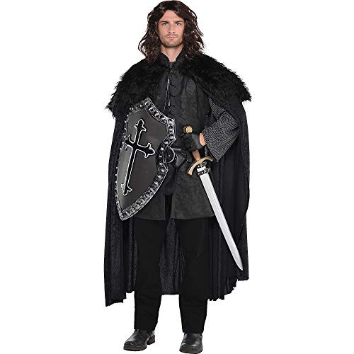 AMSCAN Halloween Costume Black Fur Cloak for Men, One Size