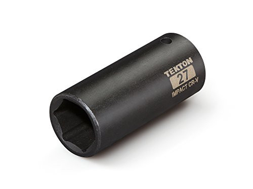 TEKTON 47815 1/2-Inch Drive by 27 mm Deep Impact Socket, Cr-V, 6-Point