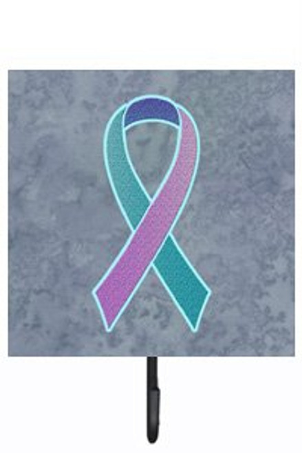 Caroline's Treasures AN1217SH4 Teal, Pink and Blue Ribbon for Thyroid Cancer Awareness Leash or Key Holder, 7Hx4.25W, Multicolor