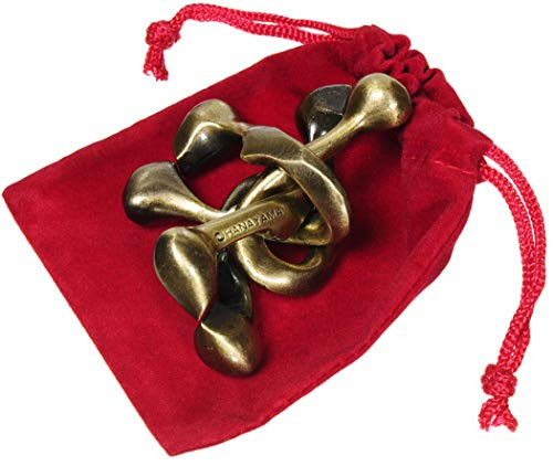 Trinity Hanayama Cast Metal Brain Teaser Puzzle, New 2018 Design, Level 6 Difficulty Rating, Bonus Red Velveteen Drawstring Pouch |||| Bundled Items Trinity Hanayama Cast Metal Brain Teaser Puzzle, New 2018 Design, Level 6 Difficulty Rating, Bonus Red Velveteen Drawstring Pouch |||| Bundled Items