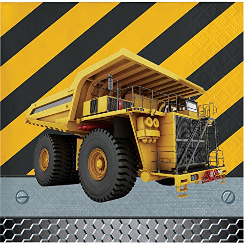 Birthday Zone Construction Beverage Napkins, 48 ct