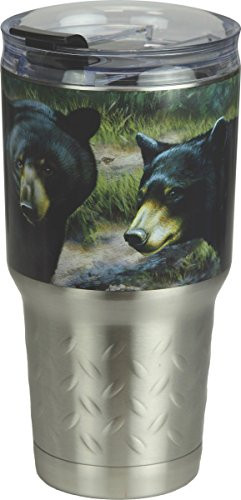River's Edge Bears ss Tumbler Sports Water Bottles, Black, 24 oz