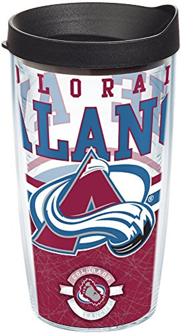 Tervis 1164775 NHL Colorado Avalanche Core Tumbler with Wrap and Black Lid 16oz, Clear Tervis 1164775 NHL Colorado Avalanche Core Tumbler with Wrap and Black Lid 16oz, Clear