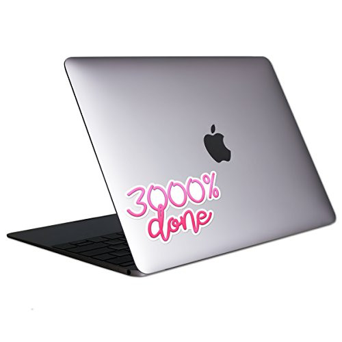 3000% Done Pink Tablet & Laptop Sticker