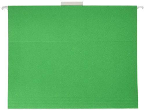 School Smart Letter Size Hanging File Folders with 1/5 Cut Tab - Pack of 25 - Bright Green