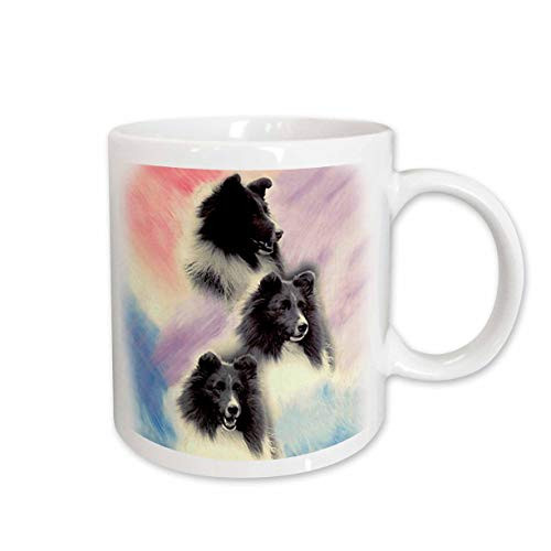 3dRose mug_1050_2 Black Sheltie Ceramic Mug, 15-Ounce