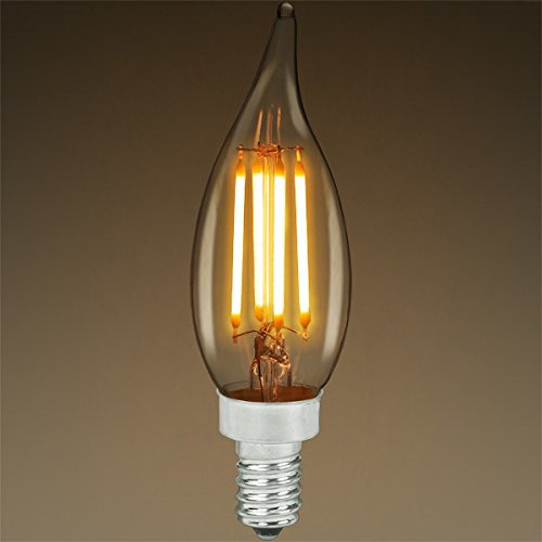 LED Chandelier Bulb Vertical Filament 4.5W 40W Equal 3000K Dimmable Bulbrite 776664