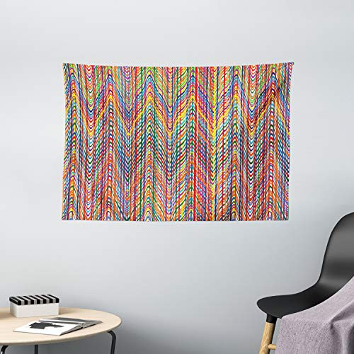 Ambesonne Abstract Tapestry, Colorful Zigzag Pattern with Mixed Contrast Messy Tone Lines Modern Stripes Image, Wide Wall Hanging for Bedroom Living Room Dorm, 60" X 40", Red Purple Ambesonne Abstract Tapestry, Colorful Zigzag Pattern with Mixed Contrast Messy Tone Lines Modern Stripes Image, Wide Wall Hanging for Bedroom Living Room Dorm, 60" X 40", Red Purple