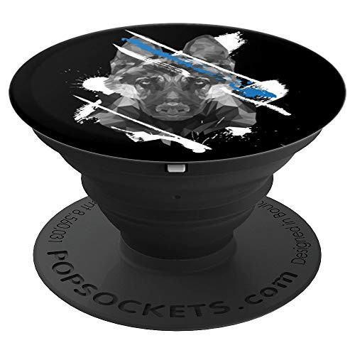 Thin Blue Line Flag K9 German Shepherd Police Dog PopSockets Grip and Stand for Phones and Tablets
