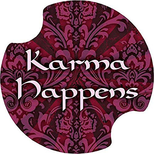 Thirstystone Karma Happens Car Cup Holder Coaster, 2-Pack