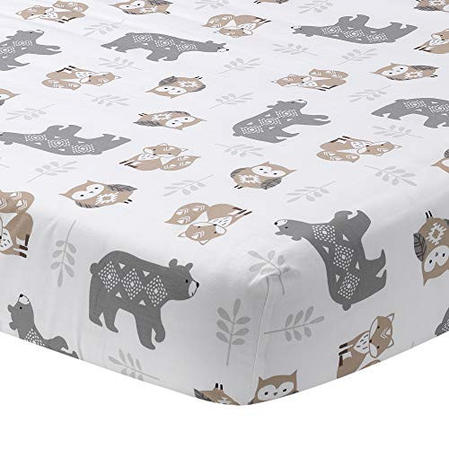 Lambs & Ivy Woodland Forest White/Gray Animal 100% Cotton Baby Fitted Crib Sheet Lambs & Ivy Woodland Forest White/Gray Animal 100% Cotton Baby Fitted Crib Sheet