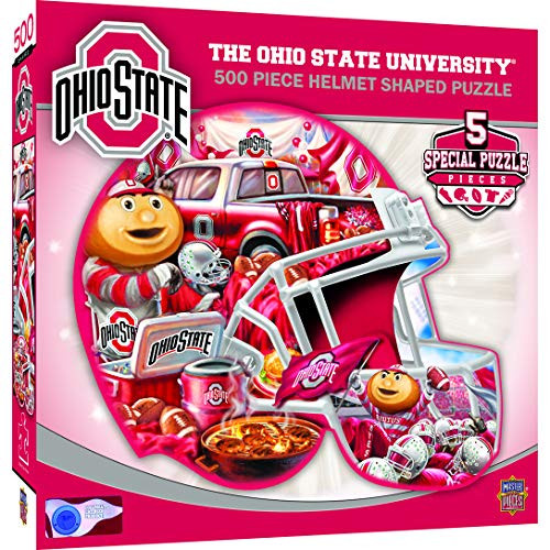 MasterPieces NCAA Ohio State Buckeyes, Helmet Shaped Jigsaw Puzzle, 500 Pieces