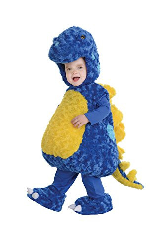 Underwraps Toddler's Stegosaurus Belly Babies Costume, Blue/Yellow, Large (2-4T)