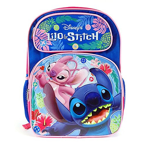 Disney Lilo & Stitch Deluxe 3D Embossed 16" School Bag Backpack