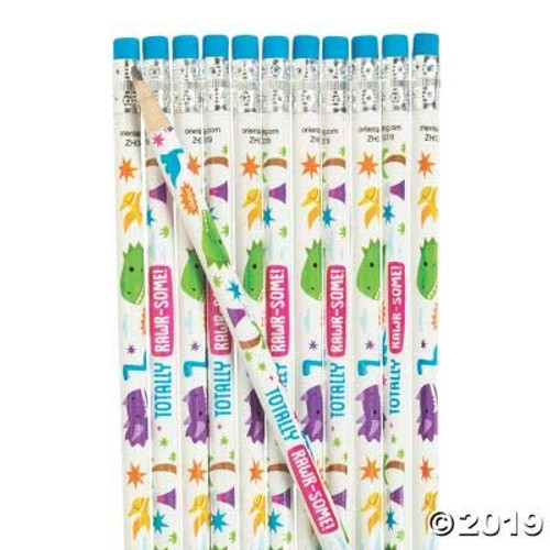 Dinosaur Pencils - Dino Themed Wooden Pencils for Party Favor School Classroom Supplies - 24 Piece Set