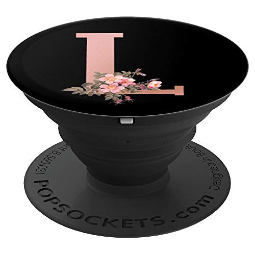 Matte Rose Pink Letter L Floral Monogram PopSockets Grip and Stand for Phones and Tablets Matte Rose Pink Letter L Floral Monogram PopSockets Grip and Stand for Phones and Tablets