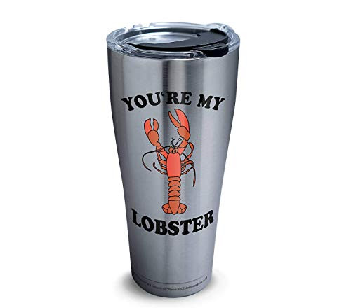 Tervis 1344899 Warner Brothers - Friends Lobster Stainless Steel Insulated Tumbler with Clear and Black Hammer Lid, 30oz, Silver