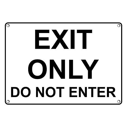 Weatherproof Plastic Exit Only Do Not Enter Sign with English Text