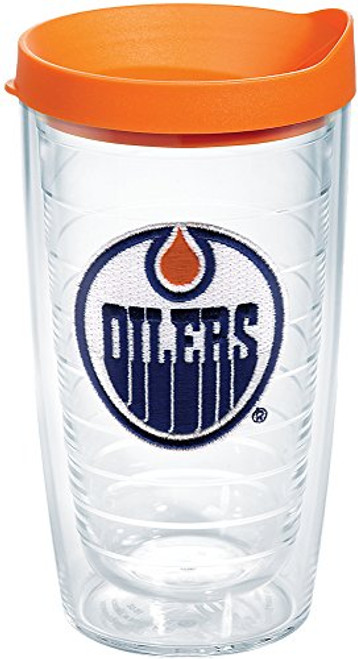 Tervis 1044699 NHL Edmonton Oilers Primary Logo Tumbler with Emblem and Orange Lid 16oz, Clear Tervis 1044699 NHL Edmonton Oilers Primary Logo Tumbler with Emblem and Orange Lid 16oz, Clear