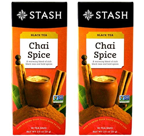 Stash Non-GMO Chai Spice Black Tea, 30 Count (Pack of 2)