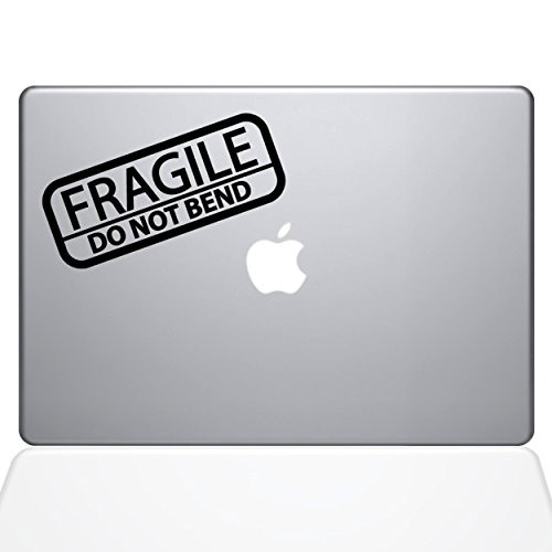 The Decal Guru Fragile Sticker MacBook Decal Vinyl Sticker - 11" MacBook Air - White (1064-MAC-11A-W)