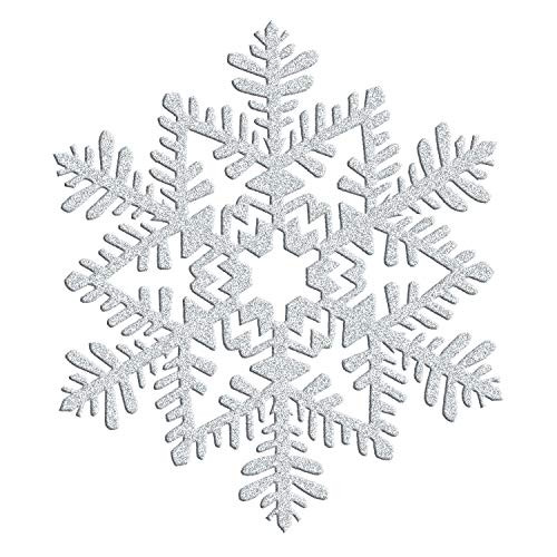 amscan Silver Christmas Embellishment Glitter Snowflake Decoration | Plastic