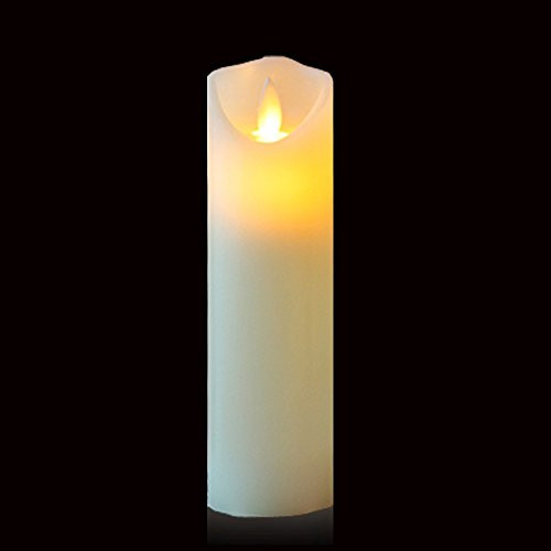 Friengood Flameless Candles Battery Operated LED Pillar Candle Real Wax Flickering Unscented Candles, Height 7", Ivory, Single Pack