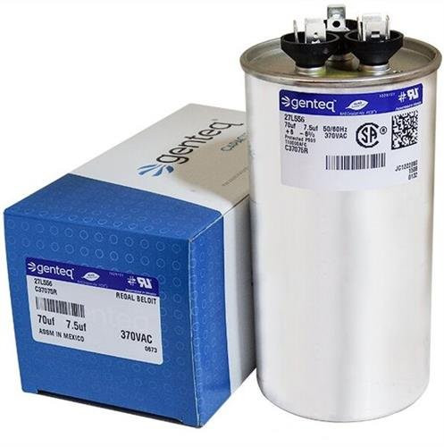 GE Genteq Round Capacitor 70 7.5 uf MFD 370 Volt 27L556BZ3 27L556