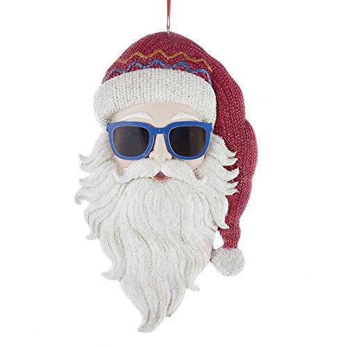 Kurt Adler Cool Yule Santa Head Ornament Standard