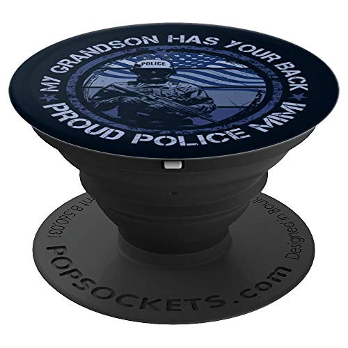 Proud Police Mimi, Thin Blue Line Law Enforcement Family PopSockets Grip and Stand for Phones and Tablets