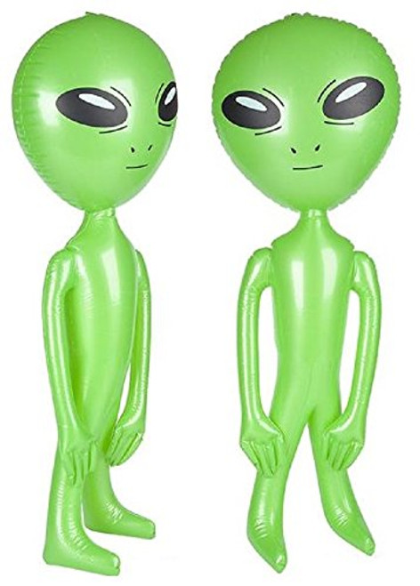 Novelty Treasures NT5418 Set of 2 Green Alien Inflates 36 Inch UFO Outer Space Creatures